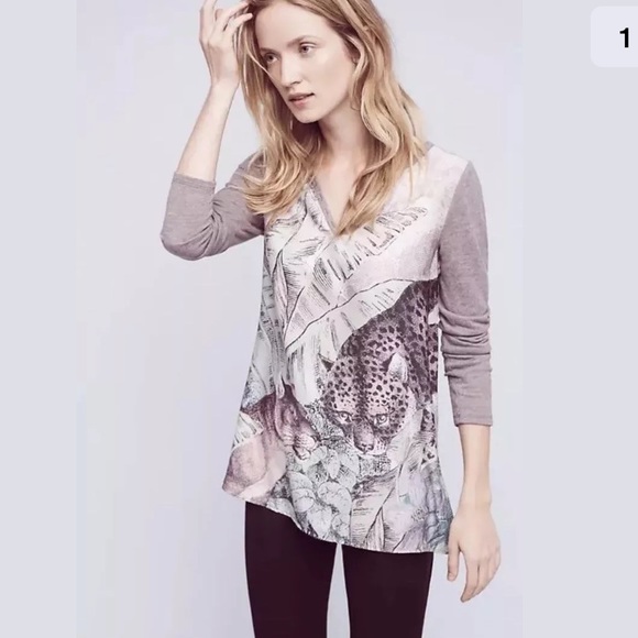 Akemi Kin Fauna Cheetah Henley Tunic Shirt